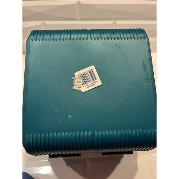 Vintage Sassaby Mirrored Electric Teal Makeup Organizer Case Deluxe‎ Extension - Picture 10 of 10